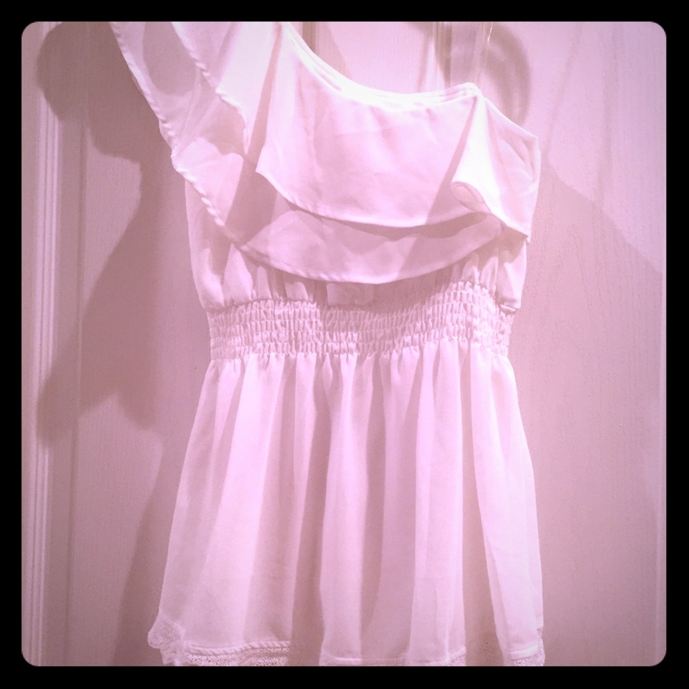 White One Shoulder Top